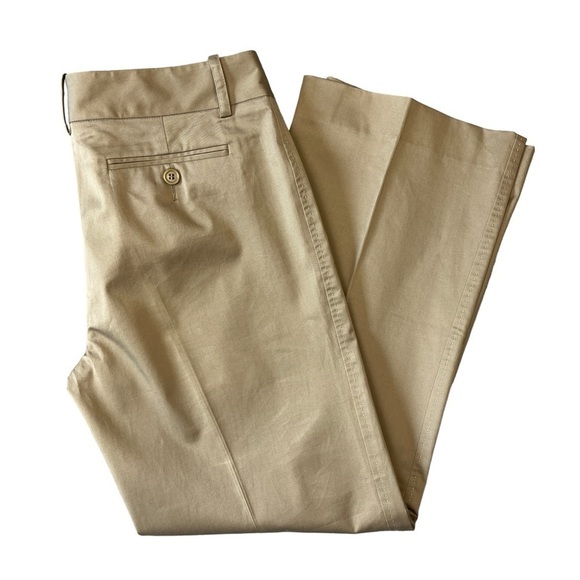 BCBGMAXAZRIA Wide Leg Crop Stitched Sides Chino Pant. Tan Size 4 #1342 NWOT - Picture 7 of 10